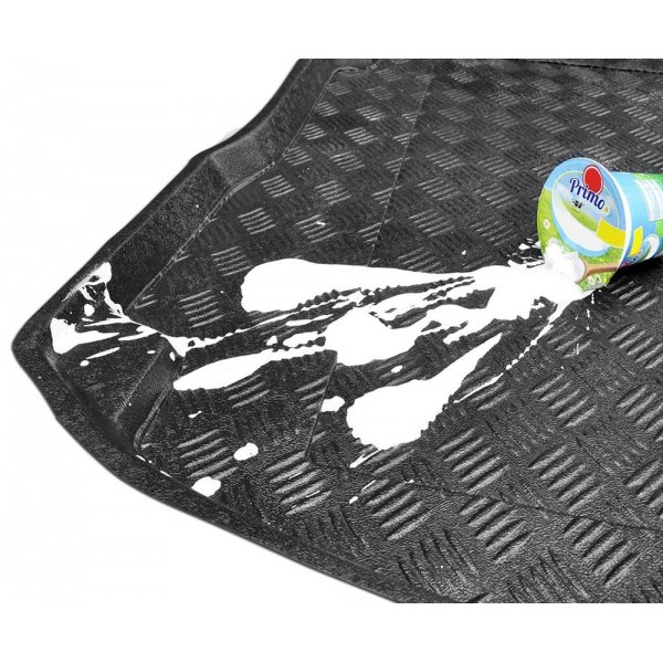 Bac de Coffre sur Mesure 3D Tapis en plastique PVC Pour Citroen C4 SpaceTourer Depuis 2018 Version 7 places (3ieme Rangee Rabattue) Avec Roue de Secours Pleine Grandeur