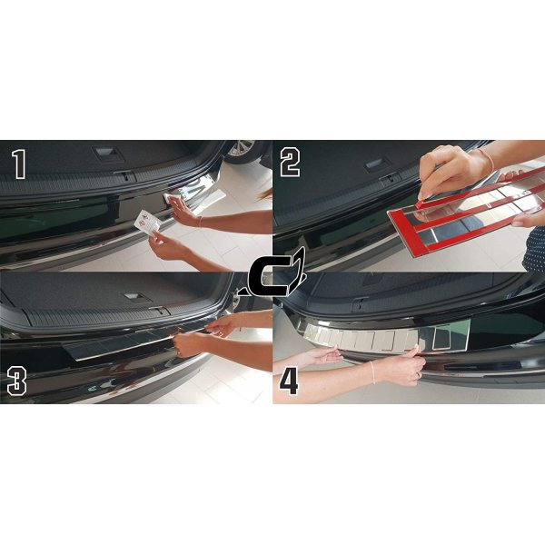 Seuil de Protection de Pare Choc / Coffre Sur Mesure en Alu Pour Mazda CX-3 2015-2022 Mat