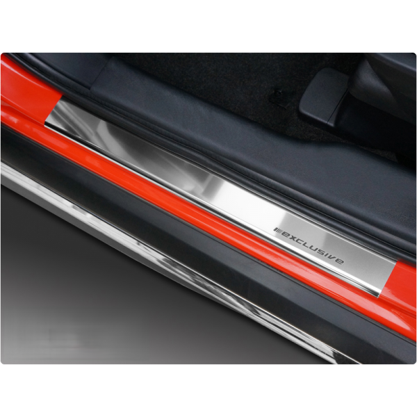 Seuils d'entrées de Portes (Baguettes) Sur Mesure en Alu Pour Fiat 500L 2013-2020 Chromé 4 Pièces