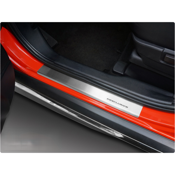 Seuils d'entrées de Portes (Baguettes) Sur Mesure en Alu Pour Fiat 500L 2013-2020 Mat 4 Pièces