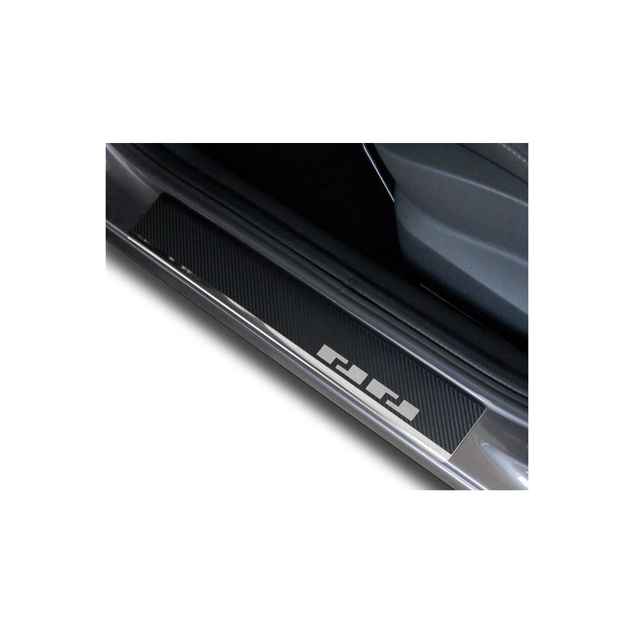 Seuils d'entrées de Portes (Baguettes) Sur Mesure en Alu Pour Vw Golf 3  (III) 5-portes 1991-1997 (4 Pièces) Film Carbone